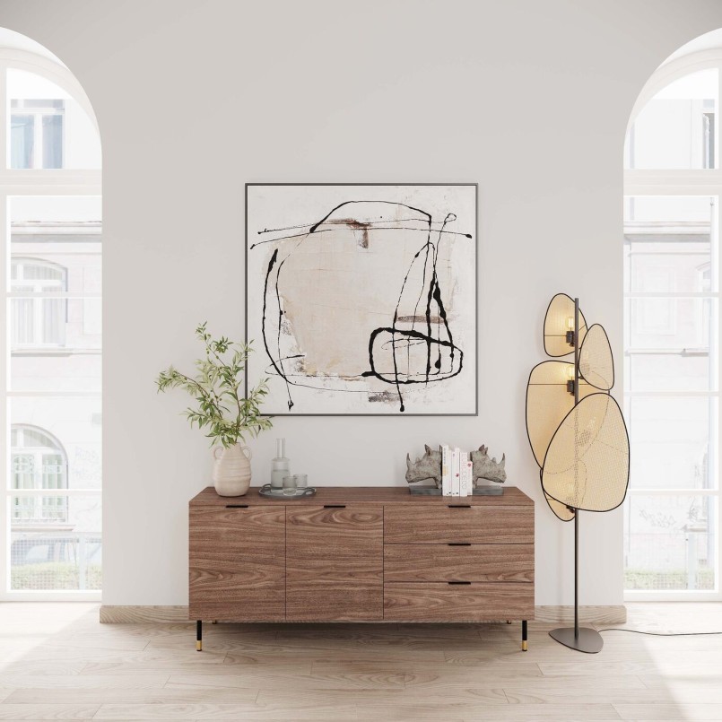 Tableau encadré Dust gris 100x100cm
