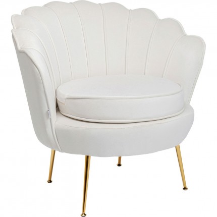 Fauteuil Water Lily fluweel creme Kare Design