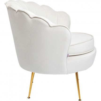Fauteuil Water Lily fluweel creme Kare Design