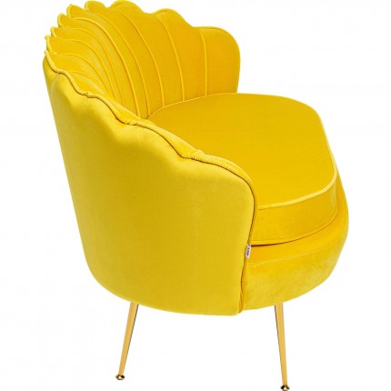 Sofa Water Lily 2-Seater Yellow velvet Gold Kare Design