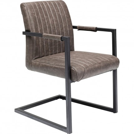 Chair with armrests Cantilever Thamos brown Kare Design