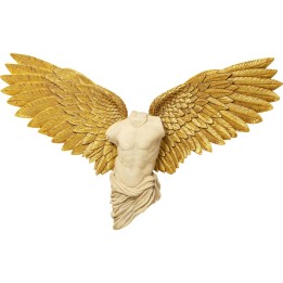 Déco murale buste femme ailes dorées 208x136cm Kare Design