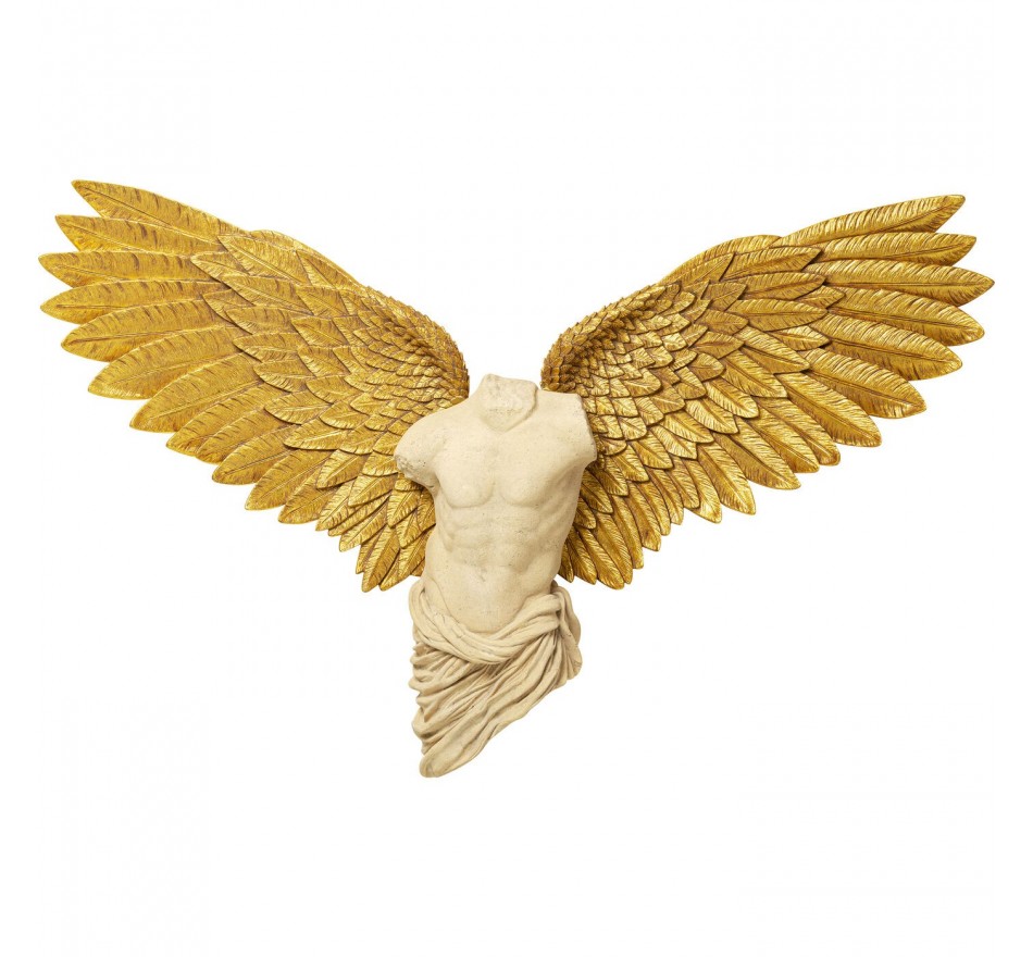 Wall Decoration Man Bust Gold Wings 208x136cm Kare Design