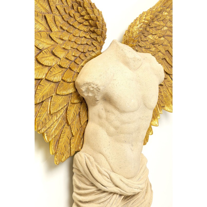 Déco murale buste femme ailes dorées 208x136cm Kare Design