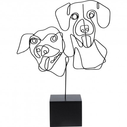 Objet décoratif Wire Dog Faces 38cm
