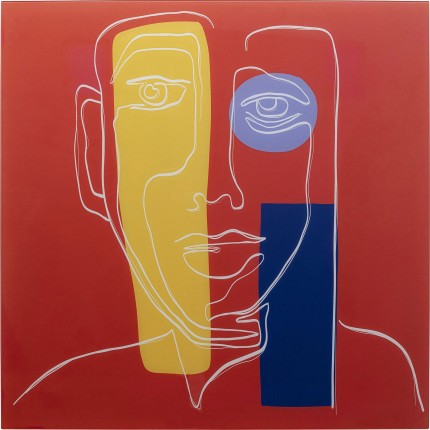 Glass Picture Art Face red 100x100cm Kare Design
