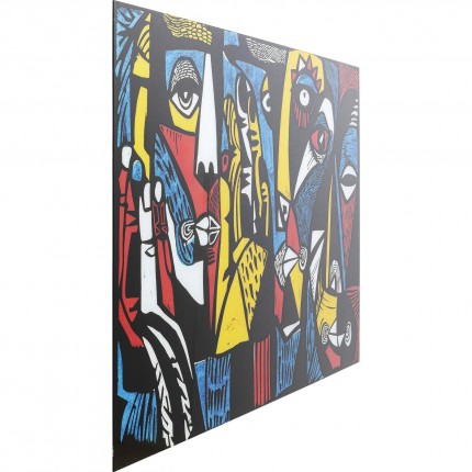 Glass Picture abstract faces 150x100cm Kare Design