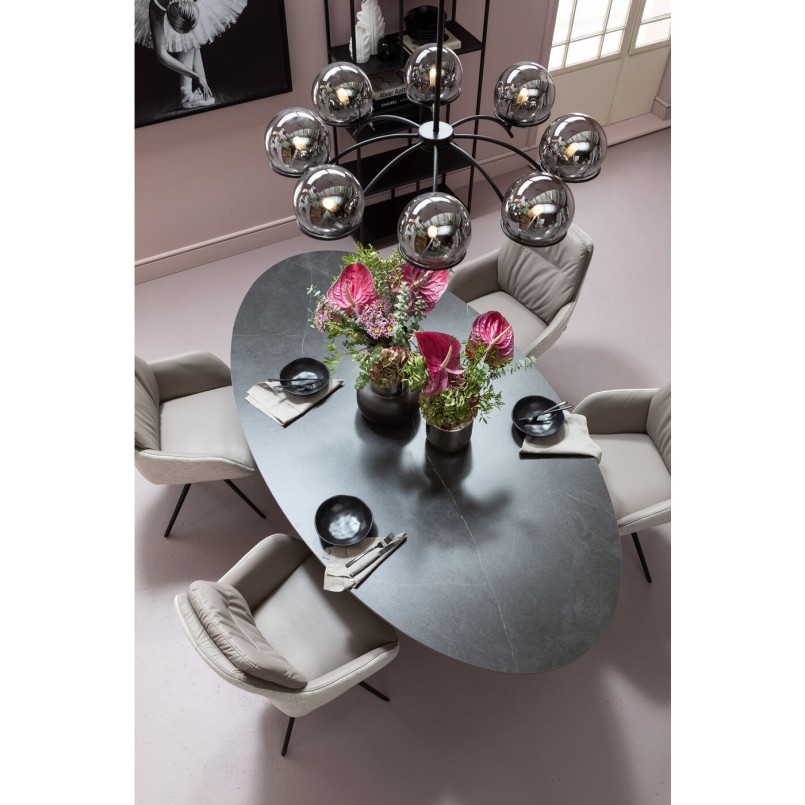 Chaise pivotante Amira grise Kare Design