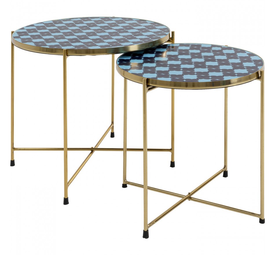 Tables d'appoint Priya bleues set de 2 Kare Design Tables d'appoint Priya bleues set de 2 Kare Design