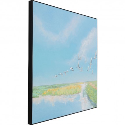 Schilderij vliegende vogels 120x120cm Kare Design