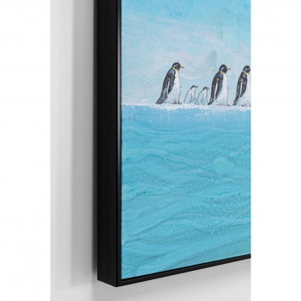 Framed Painting Penguins 140x140cm Kare Design