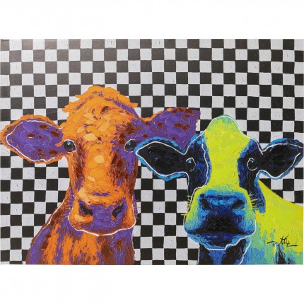 Tableau sur toîle Colorful Cows 120x90cm