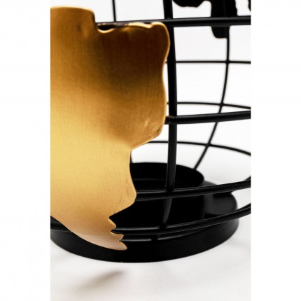 Tealight Holder Terra black and gold 16cm Kare Design