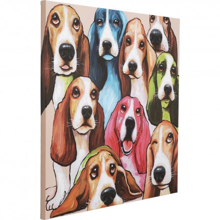 Schilderij Honden 100x100cm Kare Design