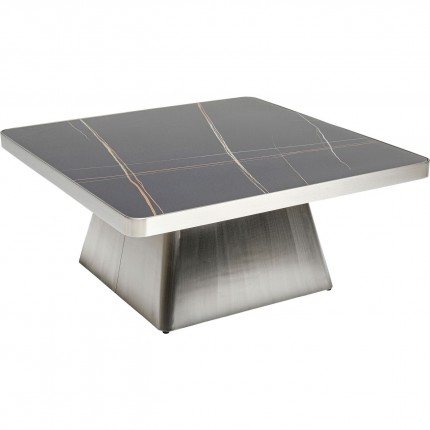 Coffee Table Miler silver black 80x80cm Kare Design