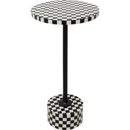Table d appoint Domero Chess noir blanc Ø25cm