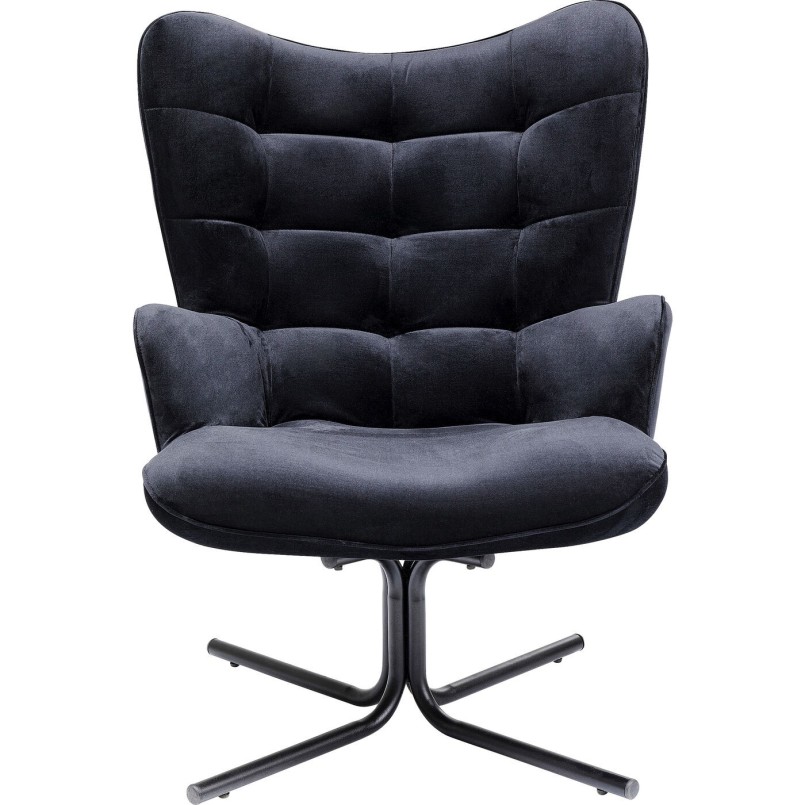 Fauteuil pivotant Oscar velours nooir