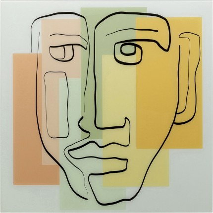 Wandfoto gezicht pastel 100x100cm Kare Design