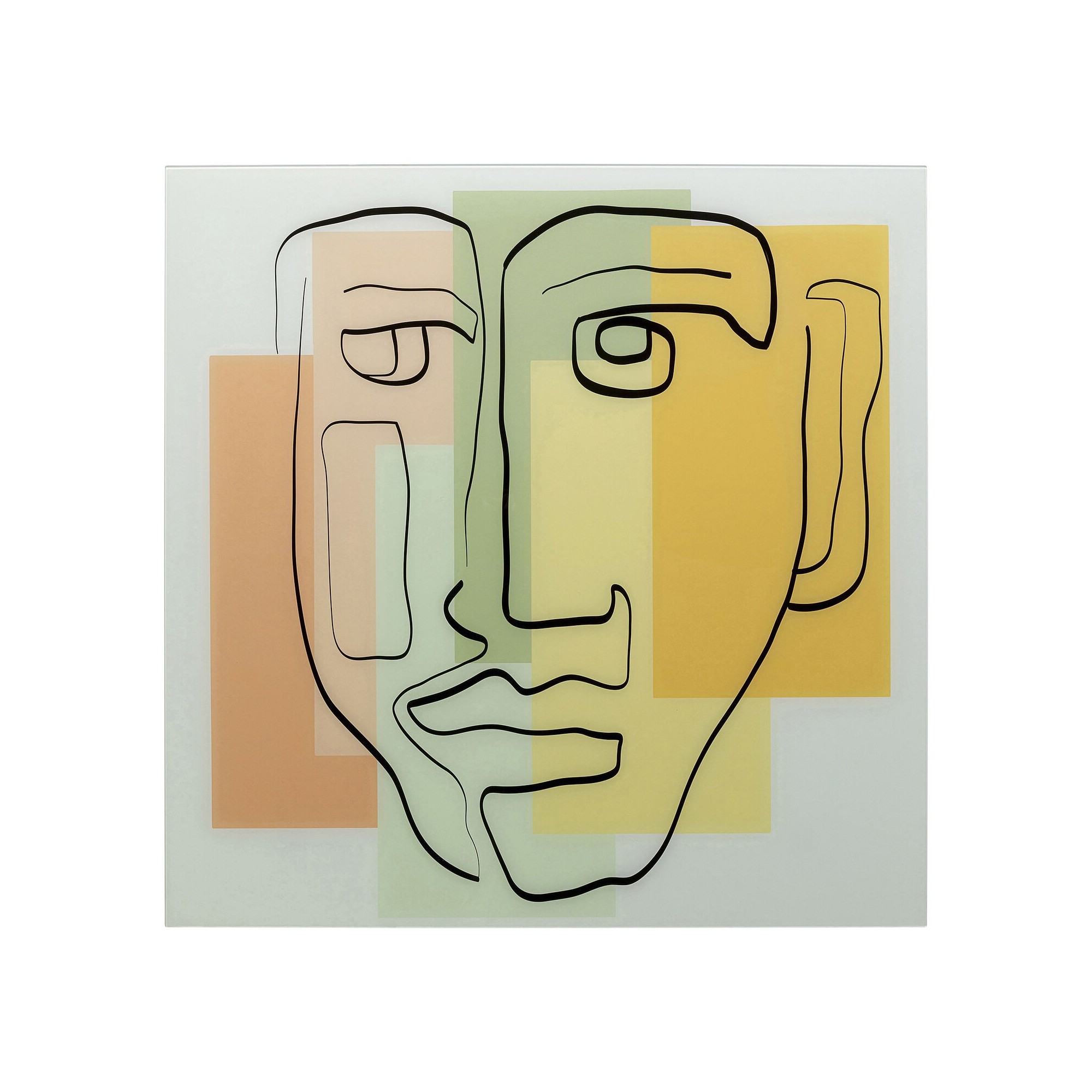 Tableau en verre Art Face Pastell 100x100cm
