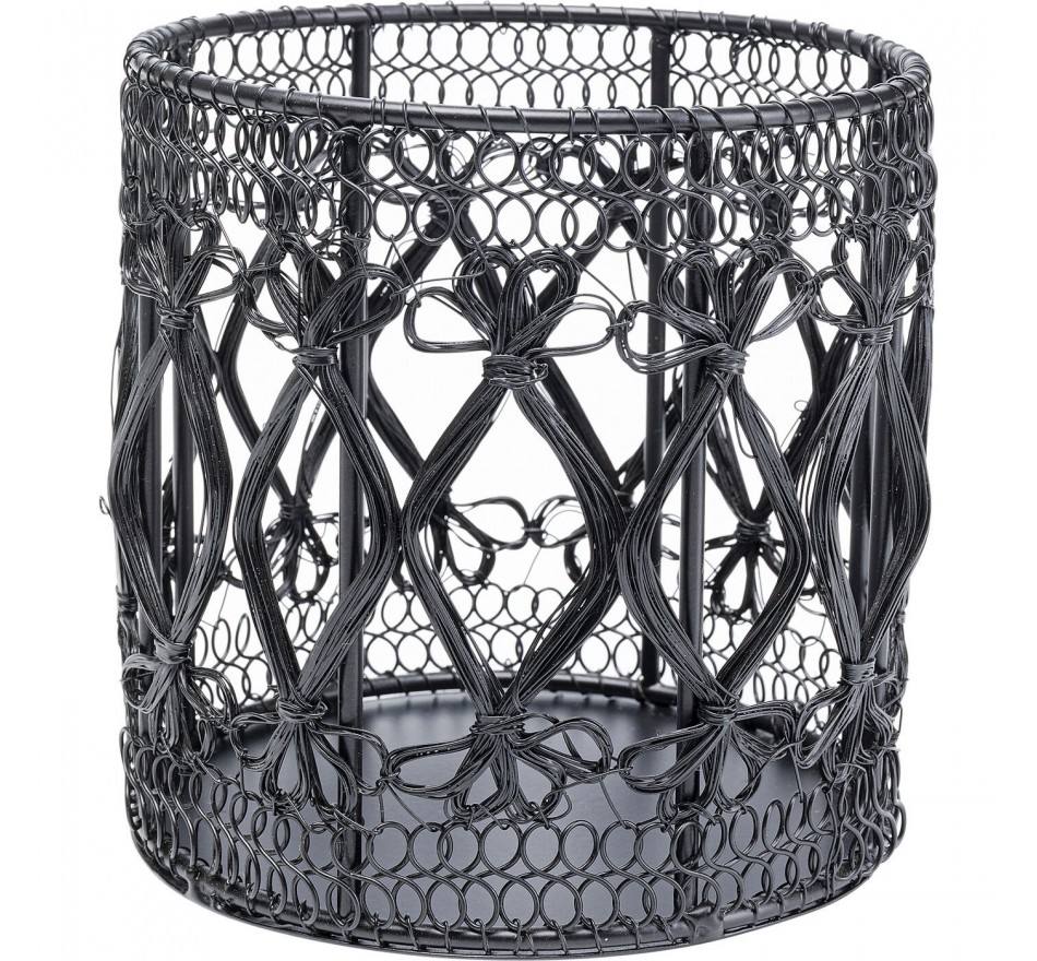 Photophore Hayat noir 15cm Kare Design