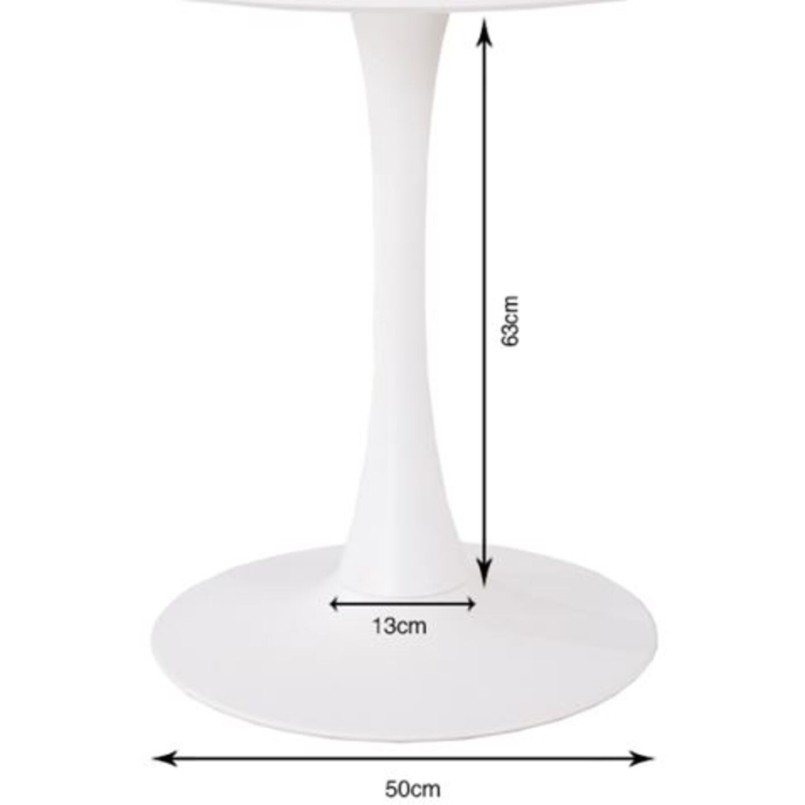 Table Schickeria look chene blanc Ø80cm