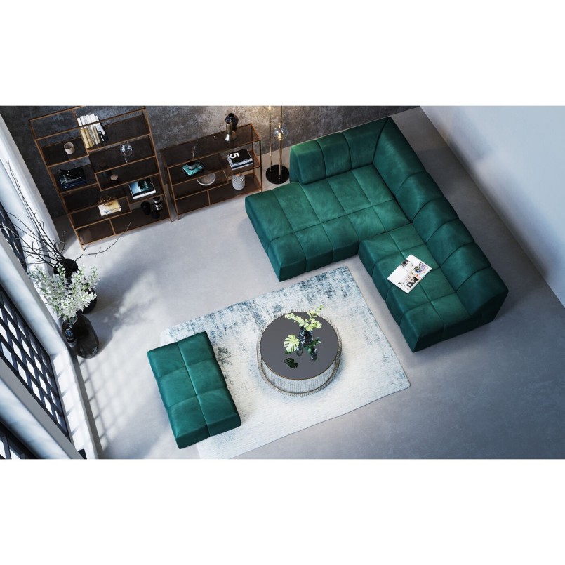 Pouf Belami velours vert foncé
