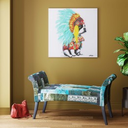Tableau sur toile Headdress Dog 80x80cm