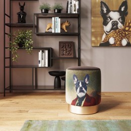 Tableau Touched Dog with Pineapple 80x80cm Kare Design