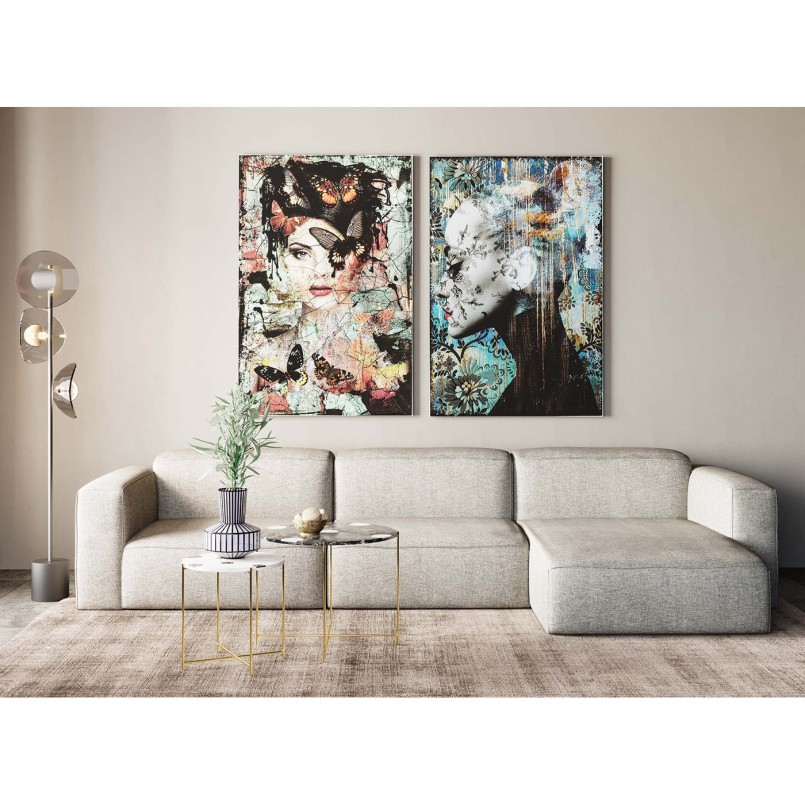 Tableau en verre femme papillons 100x150cm Kare Design