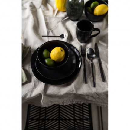 Plate Organic Black Ø20cm (4/Set) Kare Design