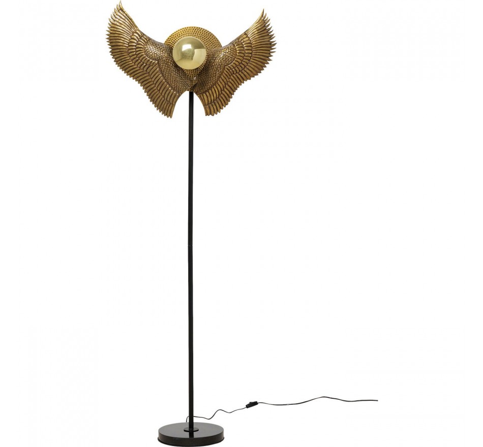 Gold floor lamp with bird wings Kare Design