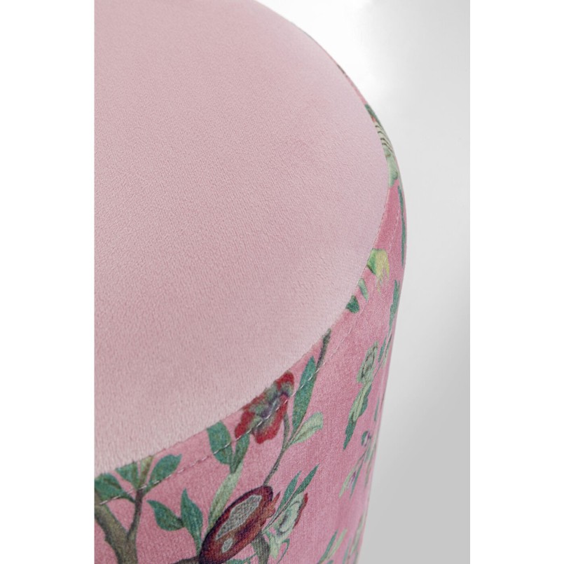 Tabouret Cherry paon rose et laiton Kare Design