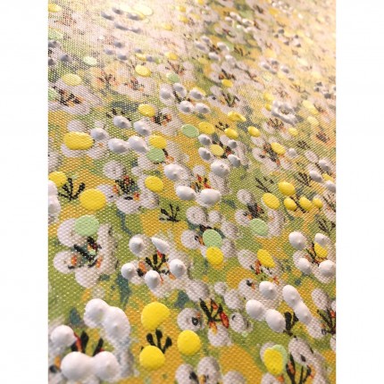 Picture Touched Flower Boat 80x100cm green and yellow Kare Design