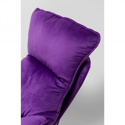 Armchair with Stool Snuggle velvet purple Kare Design