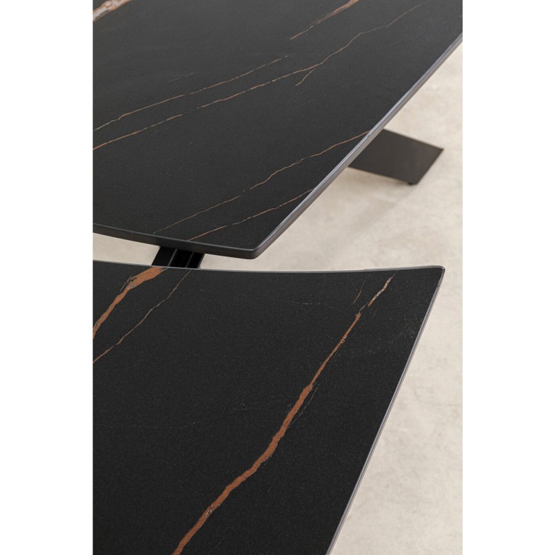 Table à rallonges Twist 180x90cm noire Kare Design