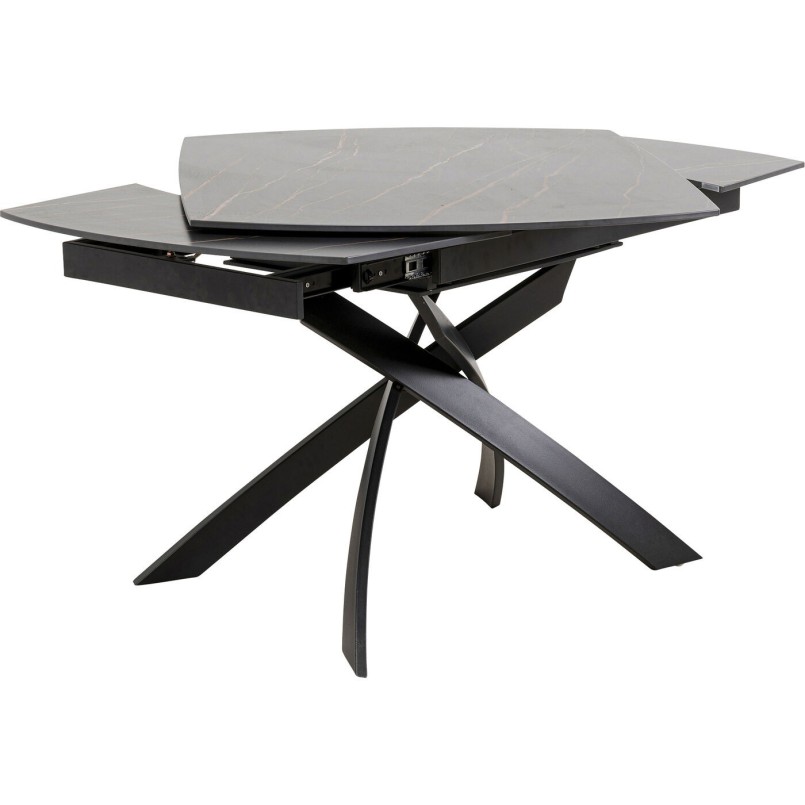 Table à rallonges Twist noir 120(30+30)x90cm