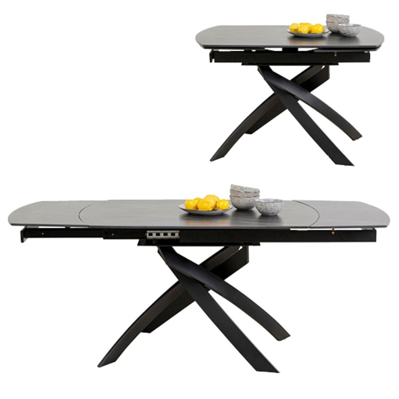 Table à rallonges Twist 180x90cm noire Kare Design