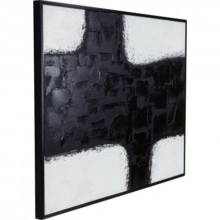 Schilderij Crossroads 120x90cm zwart en wit Kare Design