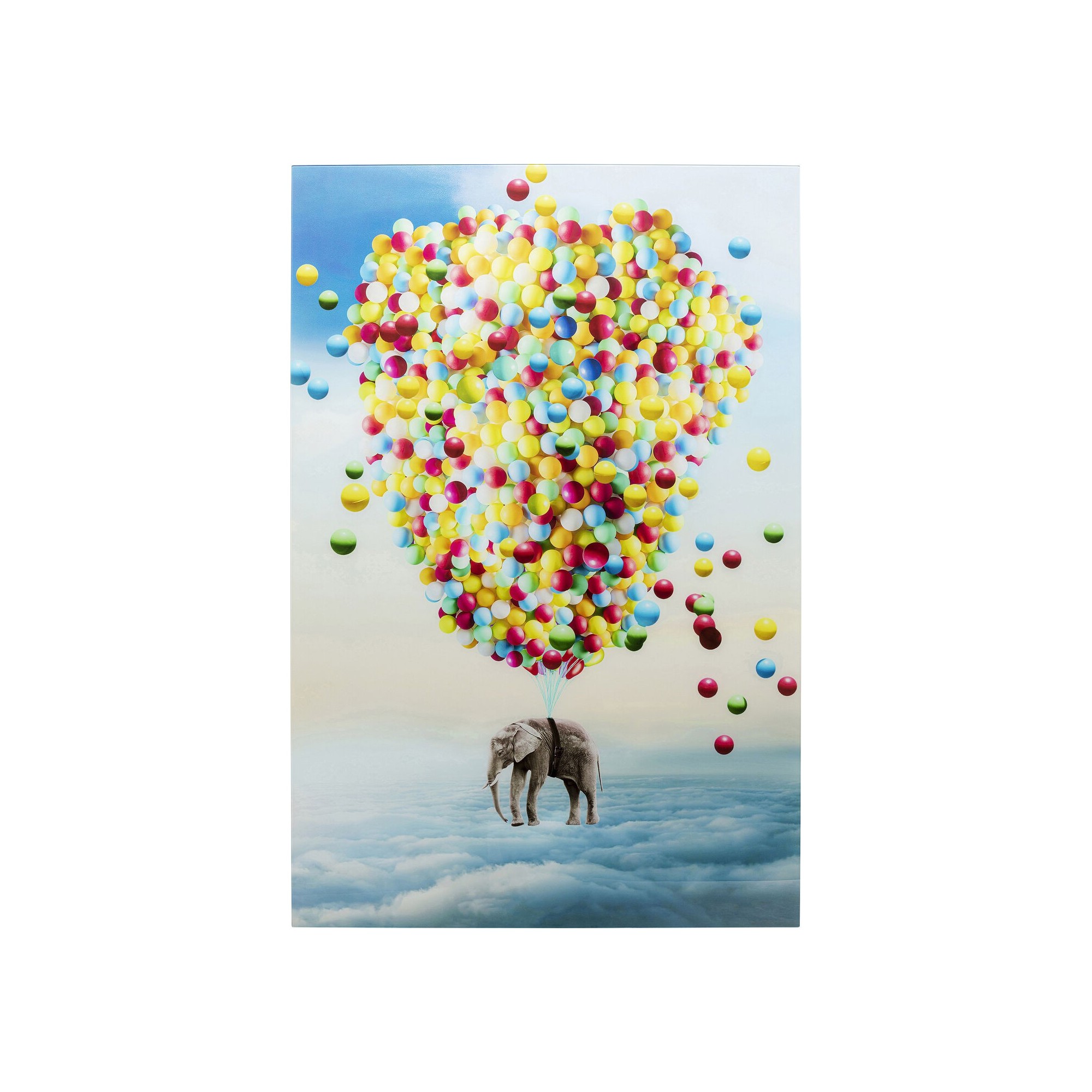 Tableau en verre Balloon Elephant 100x150cm