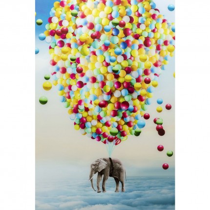 Glass Picture Elephant balloons 100x150cm Kare Design