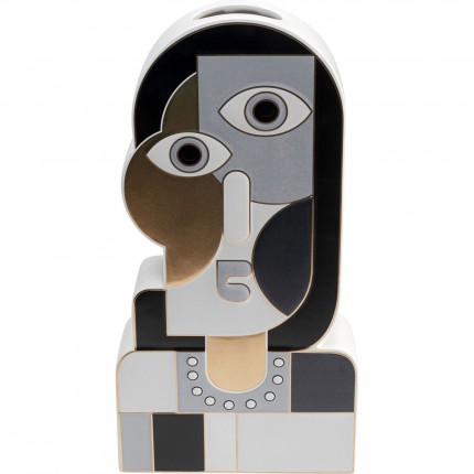 Vaas abstracte vrouw grijs 43cm Kare Design