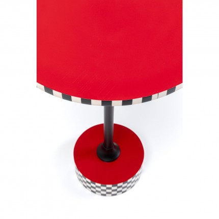 Bijzettafel Domero Checkers rood Ø40cm Kare Design