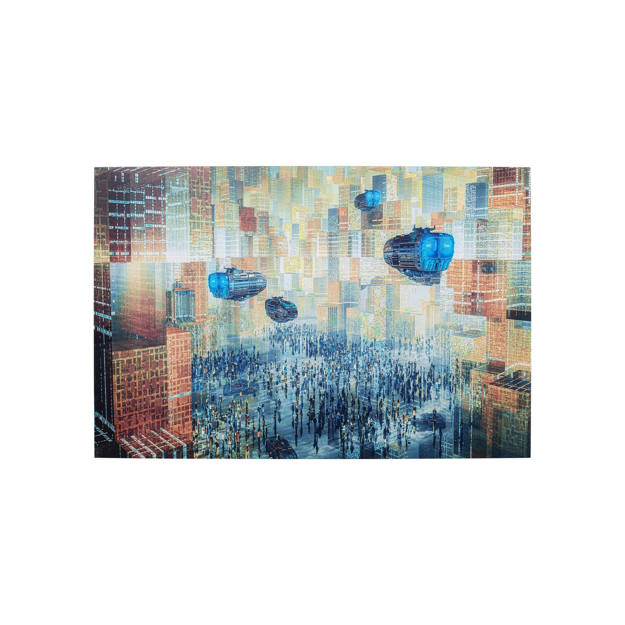 Tableau en verre 3D Future City 150x100cm