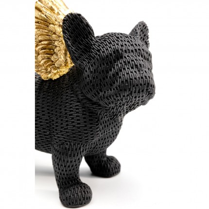 Decoratie Engel Puppy zwart en goud Kare Design