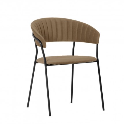 Chair with armrests Belle velvet Brown Kare Design