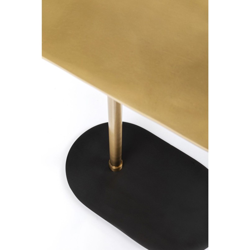 Table d'appoint Slide noire et dorée Kare Design