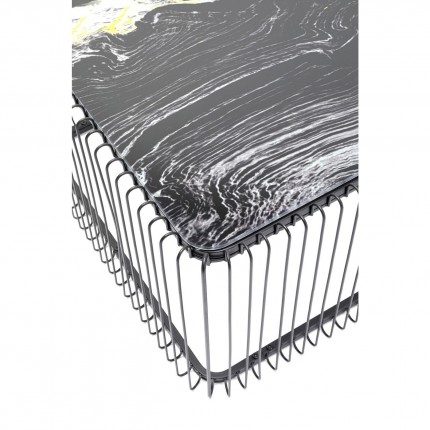 Coffee Table Wire black Marble look 145x70cm Kare Design