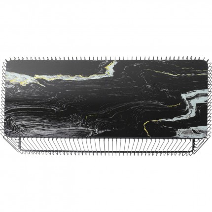 Coffee Table Wire black Marble look 145x70cm Kare Design