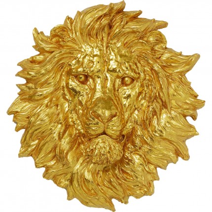 Wanddecoratie leeuwenkop goud Kare Design
