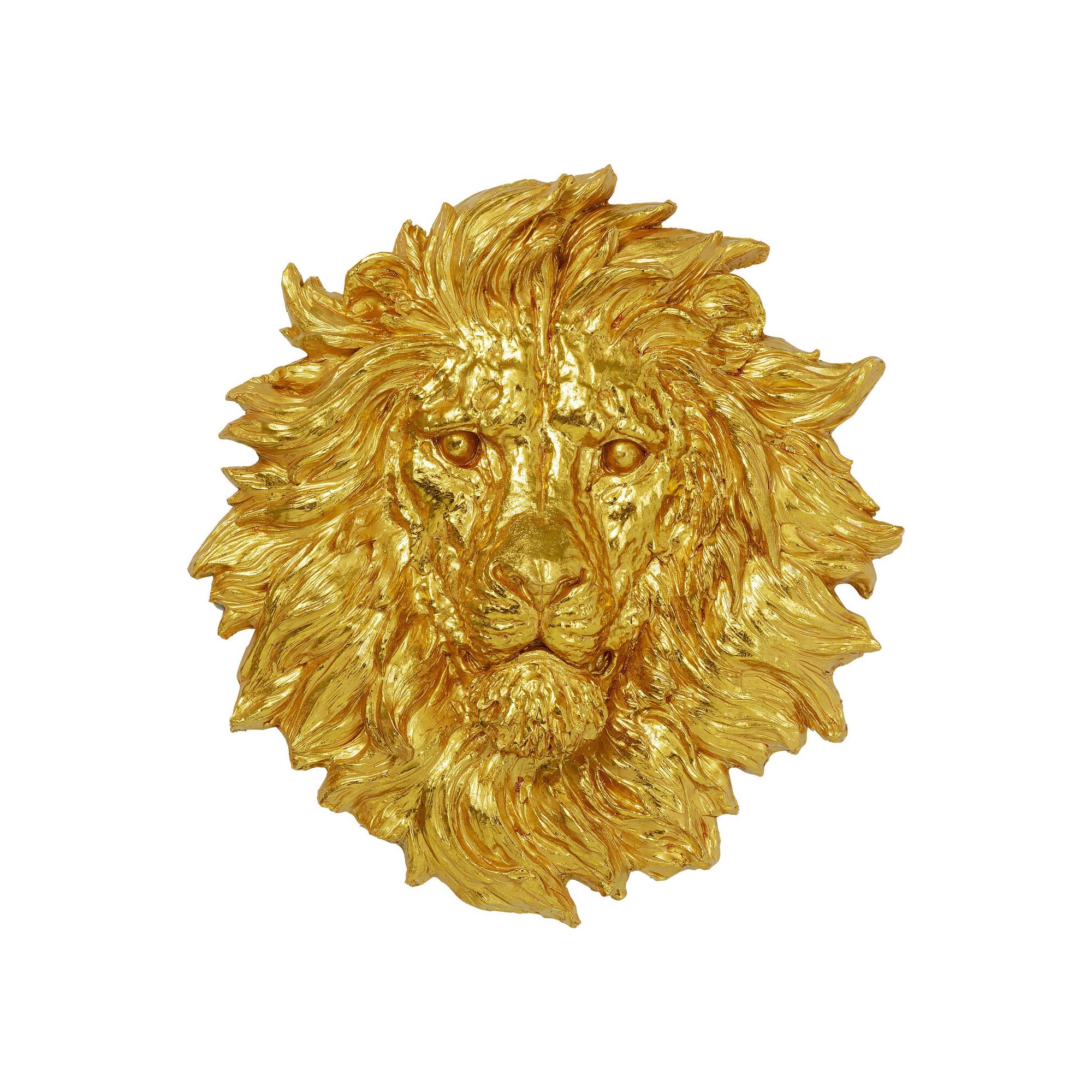 Objet mural Lion Head doré 90x100cm